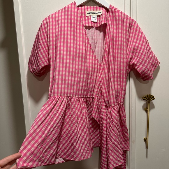 Caron Callahan gingham wrap top. - Picture 5 of 7